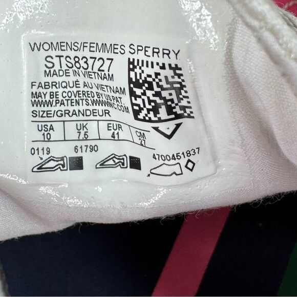 Sperry Crest Vine Bionic Sailcloth Sneaker Shoes White Pink Green 10 - Picture 10 of 11